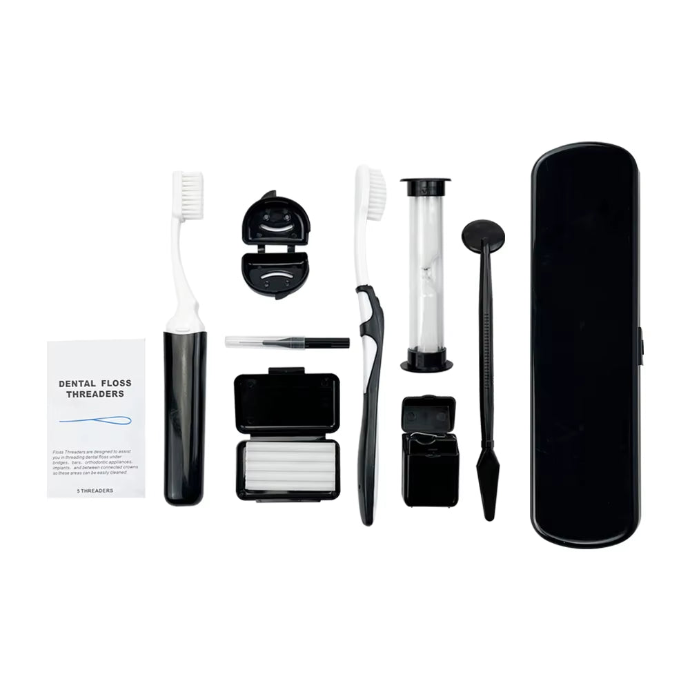 Dental Care Kits 8Pcs/Bag Portable Orthodontic Tools Interdental Brush Mouth Mirror Floss Oral Hygiene Whitening Tool Suit