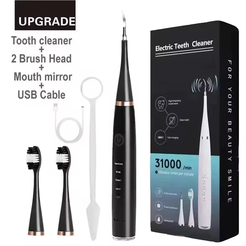 USB Rechargeable Sonic Electric Toothbrush 3 in 1 Tartar Removal and Teeth Whitening with Replaceable Brush Heads for Optimal